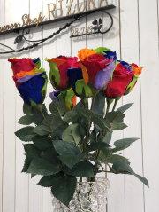 池袋　プリザーブドフラワー専門店　フラワーショップリズカ レインボーローズプリザーブドフラワー　花束ブーケ