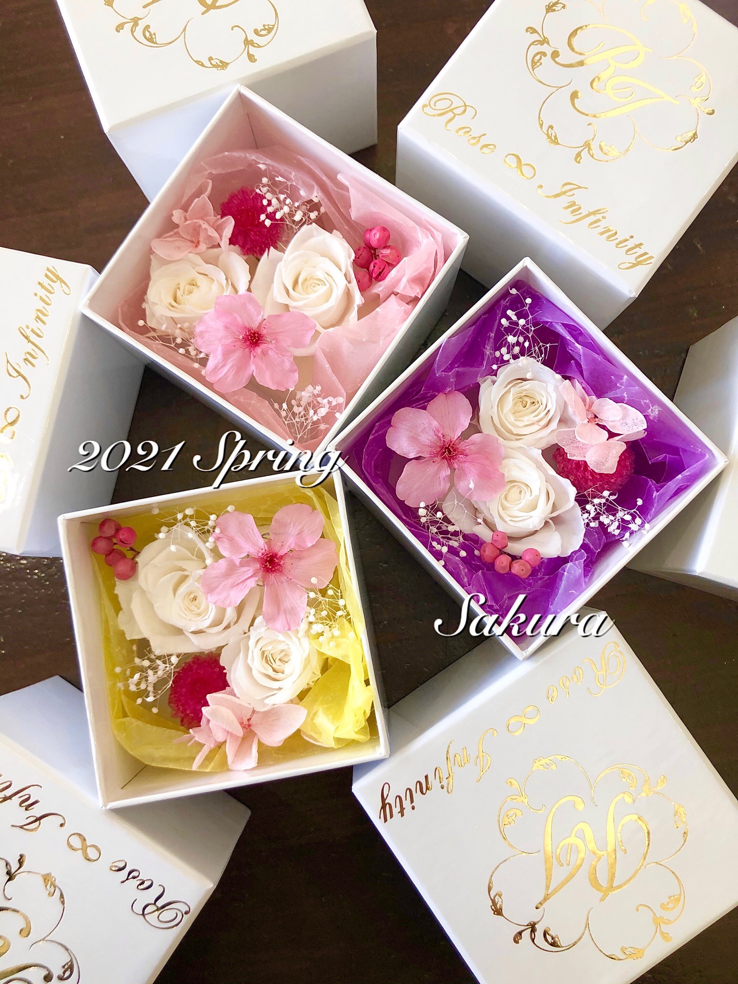 期間限定商品 桜 サクラ のプリザーブドフラワーリズカbox ピンク パープル イエロー Ri Sakura B 32 001 期間限定商品 桜 サクラ のプリザーブドフラワーリズカbox ピンク パープル イエロー Ri Sakura B 32 001