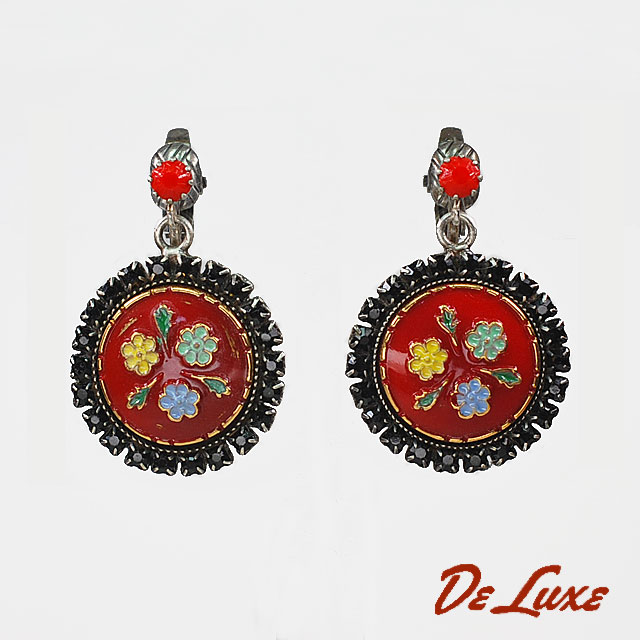 デラックスアクセサリーズ　ラウンドフラワークリップイヤリング