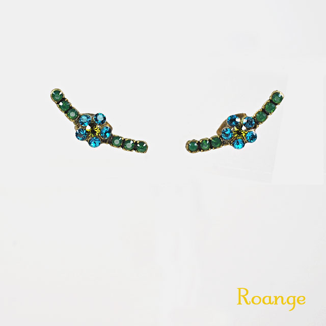 ミハエルネグリン　クリスタルフラワーアーチスタッドピアス