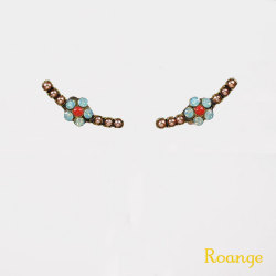 ミハエルネグリン　クリスタルフラワーアーチスタッドピアス