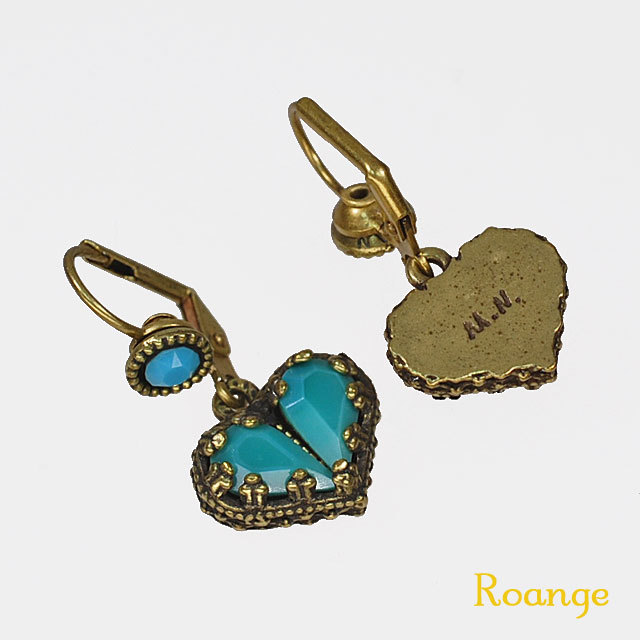 ミハエルネグリン クリスタルハートフックピアス