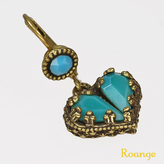 ミハエルネグリン クリスタルハートフックピアス