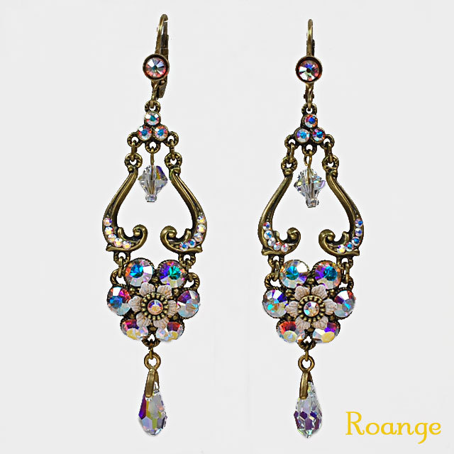 ミハエルネグリン ニュークリスタルフラワーフックピアス 