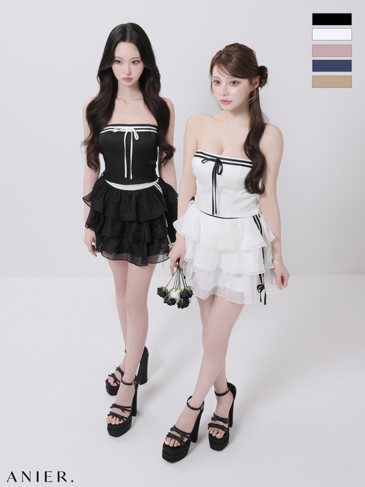 XSサイズあり】Fluffy cute check bear setup mini dress (anier4044)