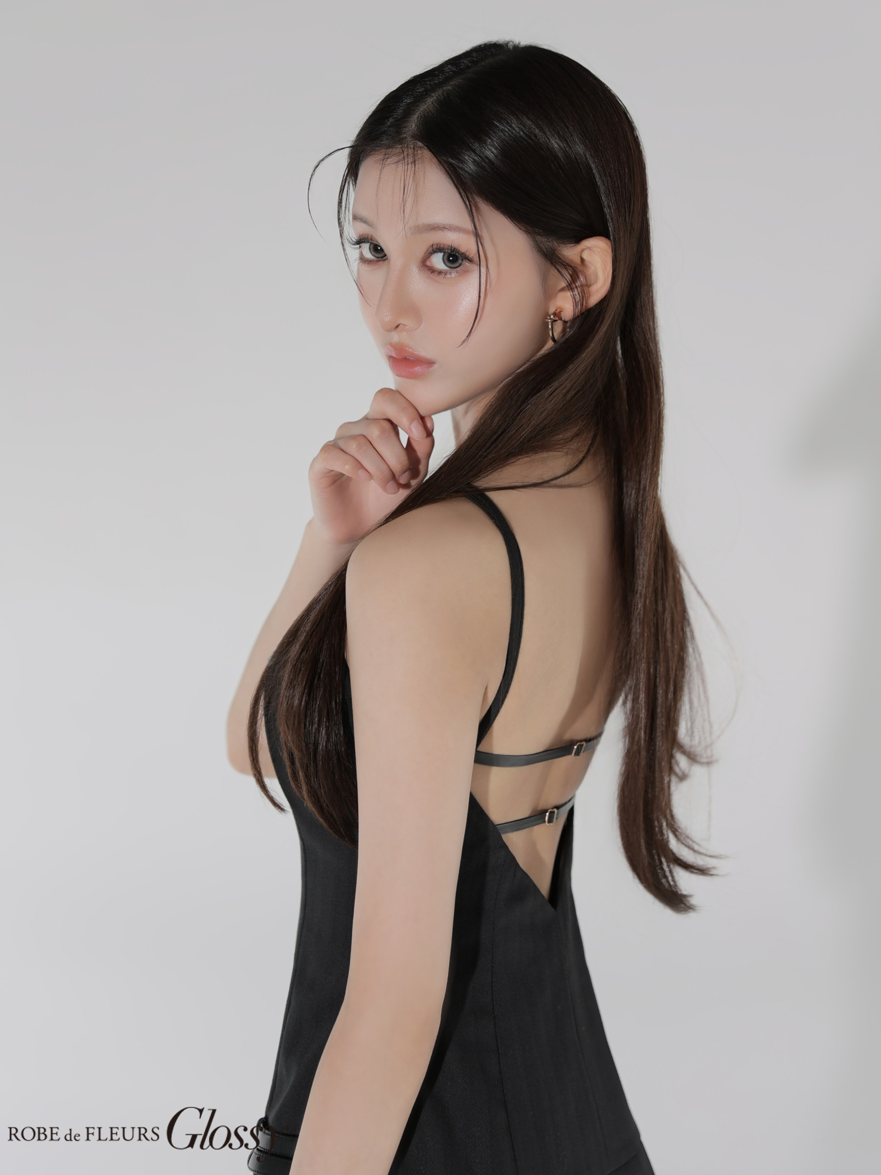 【XSサイズあり】ヘリンボーンレザーベルトフレアミニキャバドレス(GL4158)