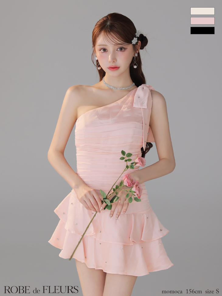 ROBEdeFLEURS シャーリングサテンウエストスリットフレアfm3377 XSサイズあり【ROBE de FLEURS/ローブドフルール】シャーリング