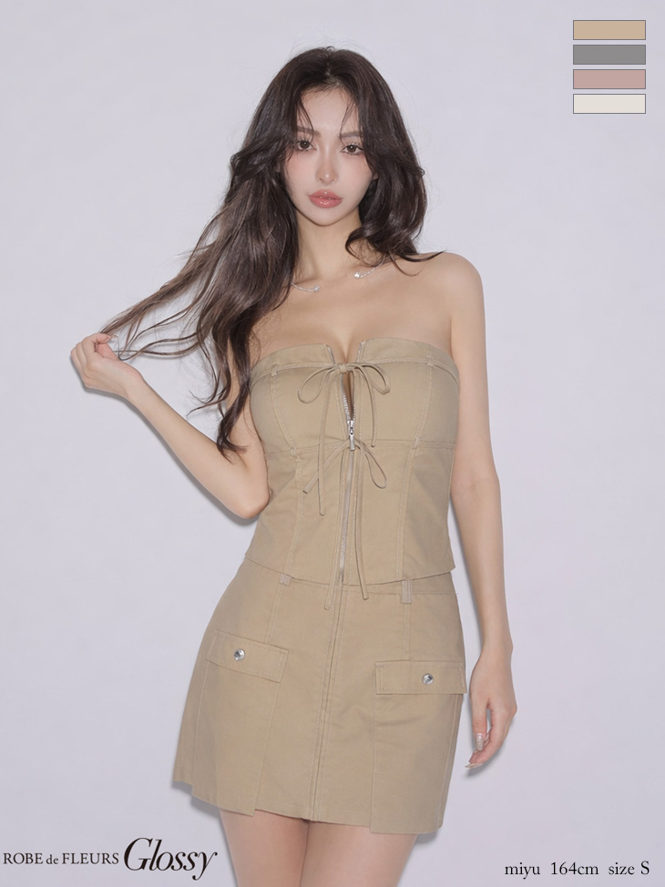 ミニドレス ☆予約商品☆【10月上旬入荷予定】【XSサイズあり】ジップデザイン