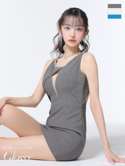 【XSサイズあり】ビジューネックバストカットタイトミニキャバドレス(GL3794)