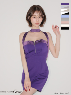【XSサイズあり】2way♡チョーカー風バストジップタイトミニキャバドレス(GL4108)