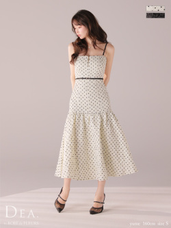★一部予約商品★【4月下旬頃入荷予定】【XS～Lサイズあり】ドットジャガードマーメイドロングキャバドレス(DE4333)