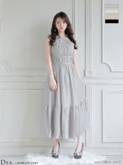 【S～Lサイズあり】ホルターネックサテンティアードフレアロングキャバドレス(DE4615)