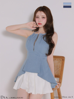 ★予約商品★【6月中旬頃入荷予定】【XSサイズあり】フロントジップストレッチデニムペプラムミニキャバドレス(DE4670)