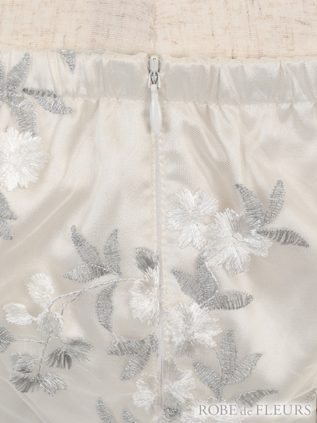 XSサイズあり】フラワー刺繍レース×首元クロスフレアミニキャバドレス  