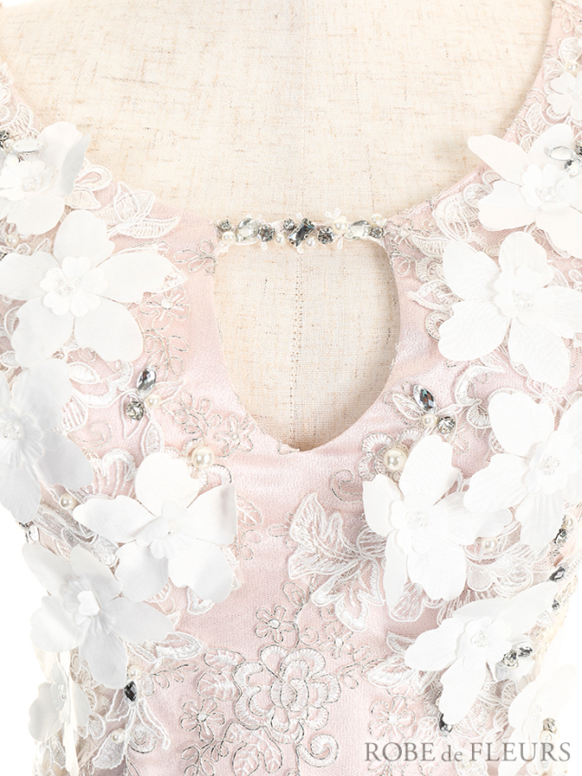 XSサイズあり】立体フラワーレース×サイドレース切替タイトミニキャバ  