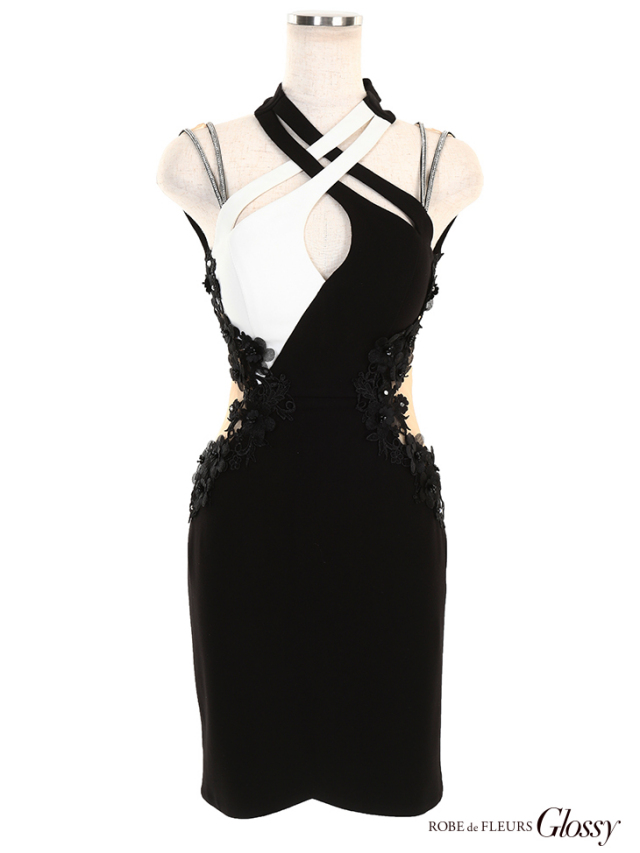 サイドチュール切替×ストレッチタイトミニキャバドレス(GL1865) 