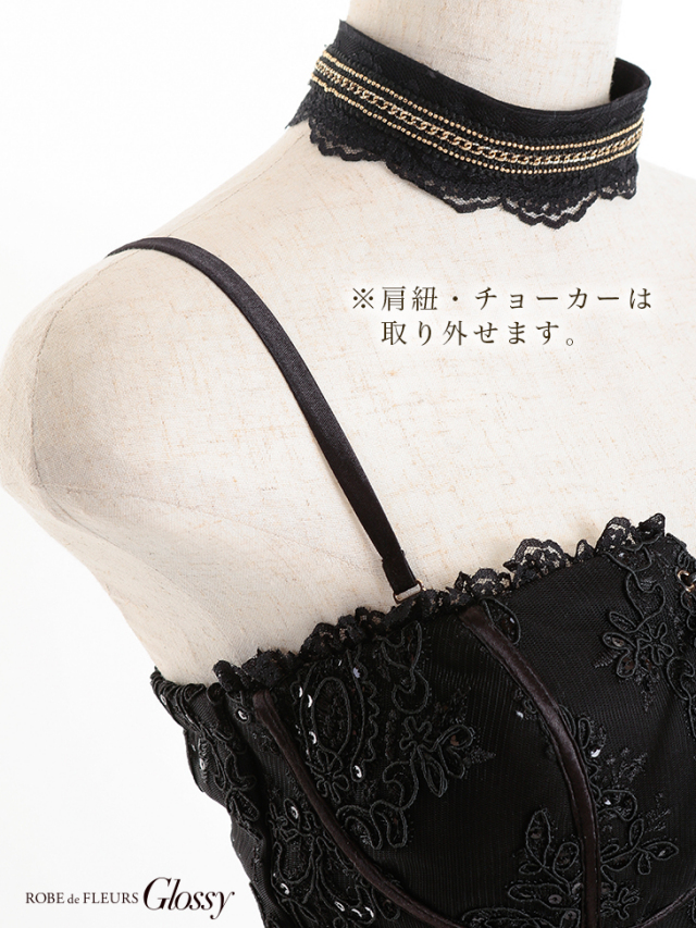 XSサイズあり】Glitter lacy dress[肩紐・チョーカー付き](GL2193A)