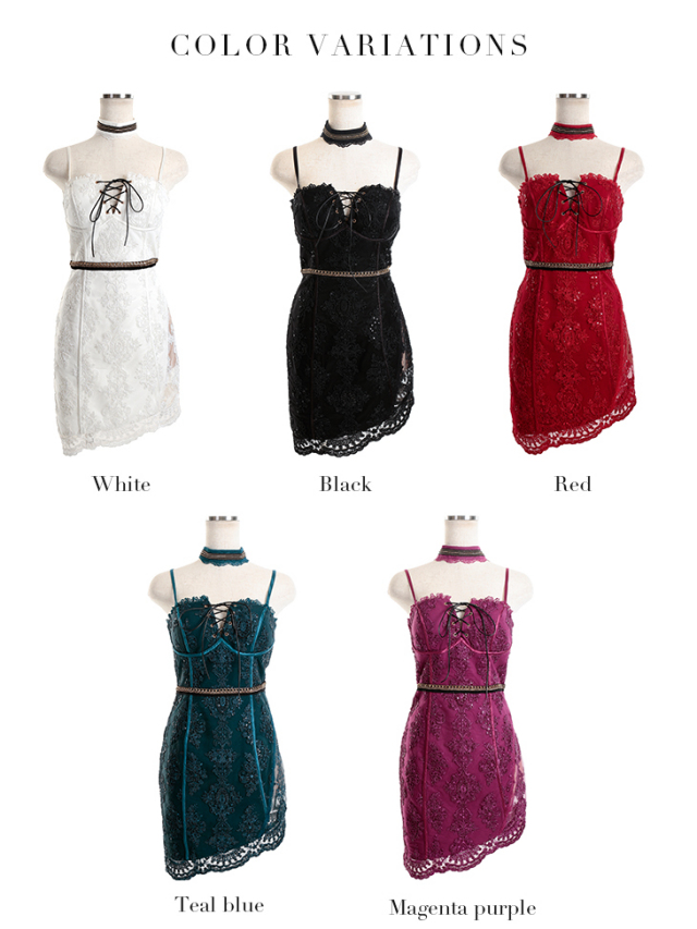 XSサイズあり】Glitter lacy dress[肩紐・チョーカー付き](GL2193A)