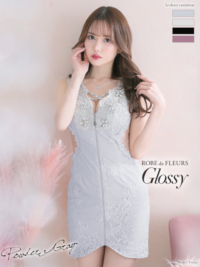 XS~Lサイズあり】フロントジッパー×バストクロスタイトミニキャバ  