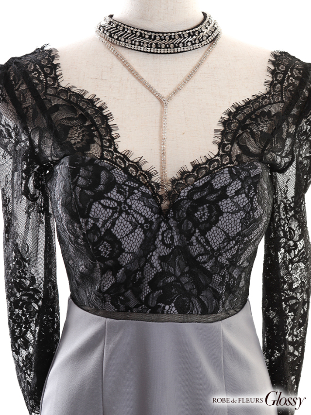 XSサイズあり】ロングスリーブ×レースタイトミニキャバドレス  