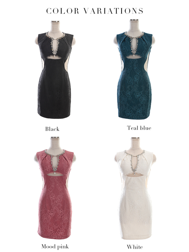 総レース×バストカットデザインタイトミニキャバドレス(GL2488) 