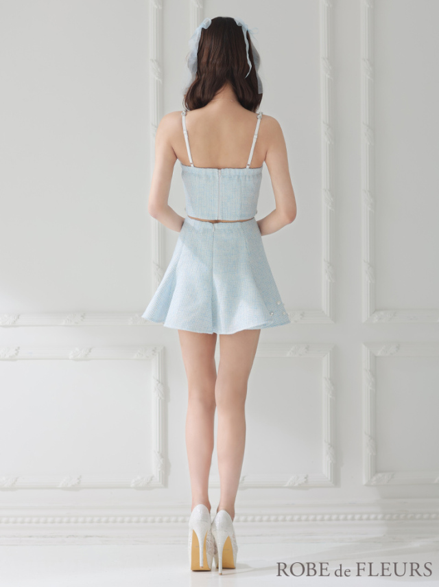 XSサイズあり】スプリングツイード×ビジューパールセットアップキャバ  