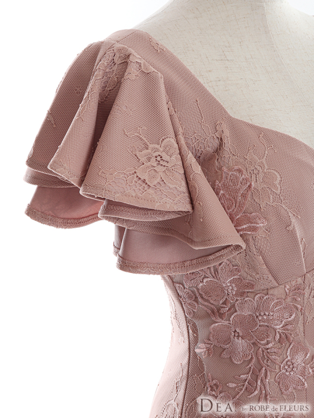 Lサイズあり】総レースフリルスリーブタイトキャバドレス(DE2598) 