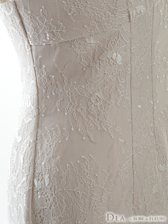 Lサイズあり】スパンコール付きレースxフリル袖マーメイドキャバ  