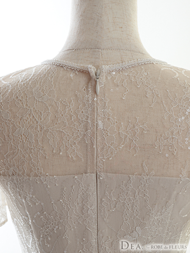 Lサイズあり】スパンコール付きレースxフリル袖マーメイドキャバ  