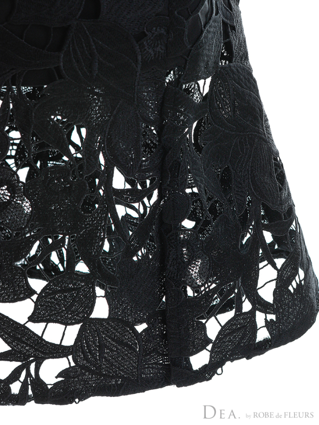 Lサイズあり】アシンメトリーフリルxケミカルレースミディキャバ  