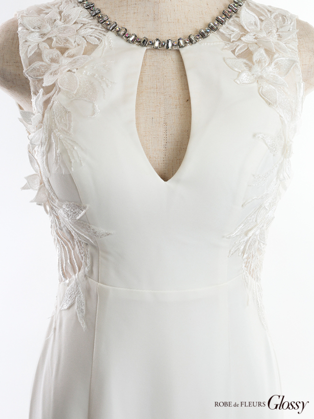 バストカット×サイドフラワーレースロングキャバドレス(GL2769) 