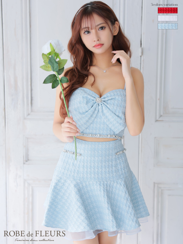 ROBE de FLEURS れみれみ ドレス ピンク XS（S 青 ブルー チャイナ  