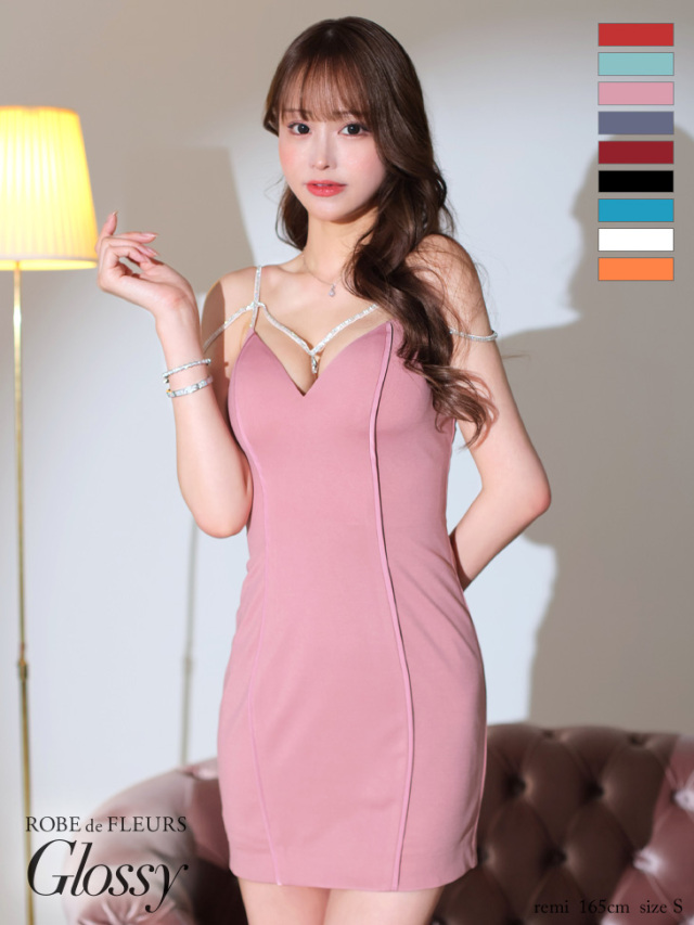 XSサイズあり】ビジューキャミミニキャバドレス(GL2816) 