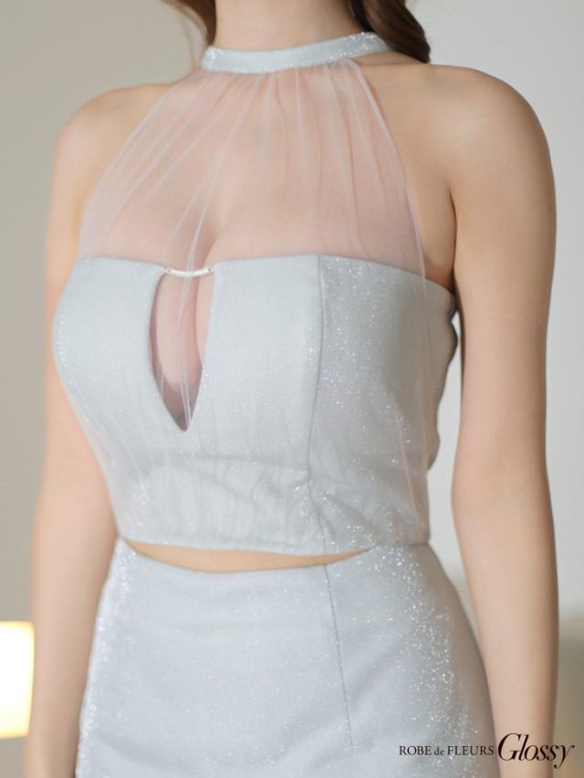 XSサイズあり】ホルターネックxラメニットセットアップキャバ