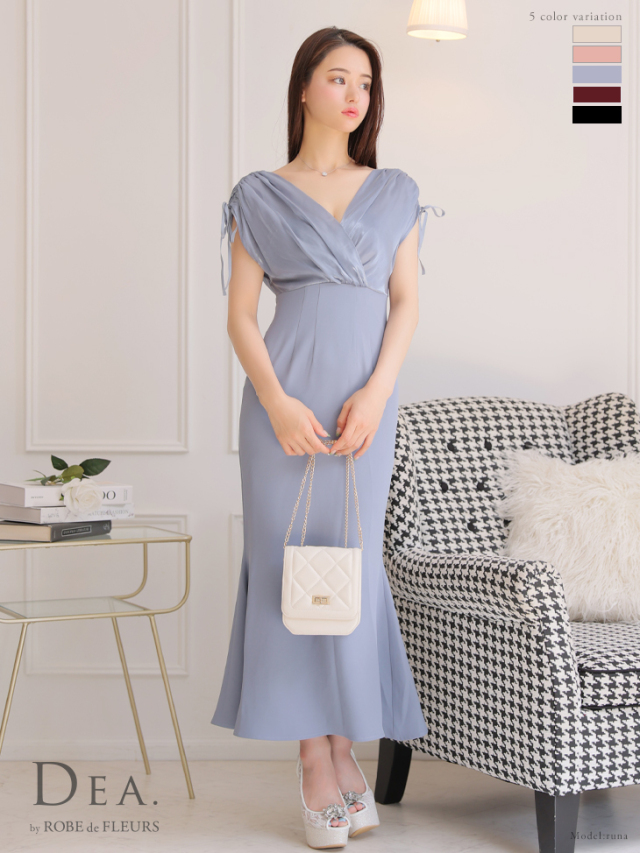 Lサイズあり】オーガンジークラシカルタイトキャバドレス(DE2952) 