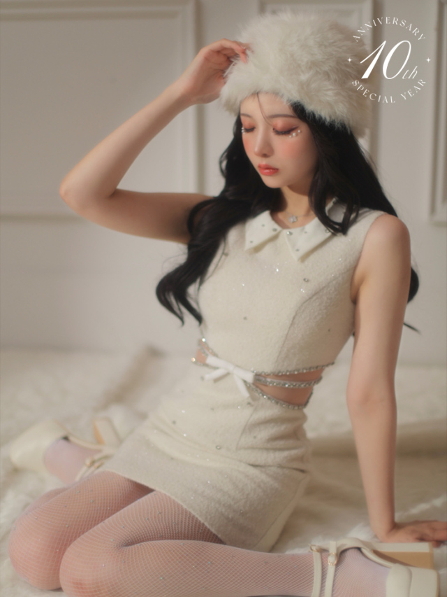 10th SPECIAL COLLECTION 【XSサイズあり】Sweet Bijou Mini Dress (fm2983)