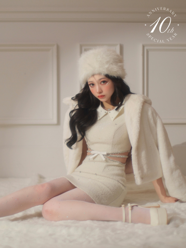 10th SPECIAL COLLECTION 【XSサイズあり】Sweet Bijou Mini Dress (fm2983)
