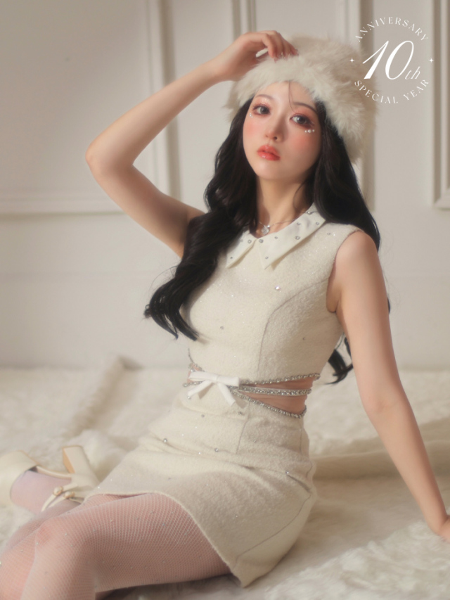 10th SPECIAL COLLECTION 【XSサイズあり】Sweet Bijou Mini Dress (fm2983)