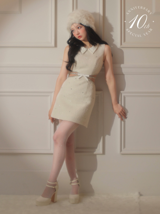 10th SPECIAL COLLECTION 【XSサイズあり】Sweet Bijou Mini Dress (fm2983)