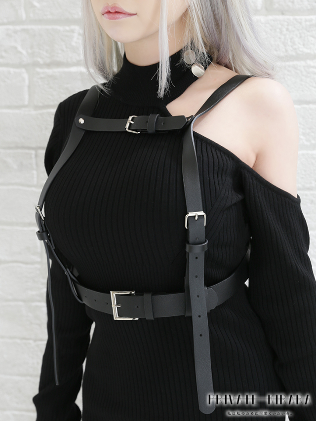 Rib Knit One Piece ハーネスベルト付き Pk3028