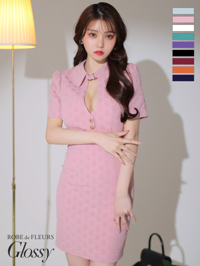 XS～Lサイズあり】バスト×ウエストカットタイトミニキャバドレス(GL3134) 