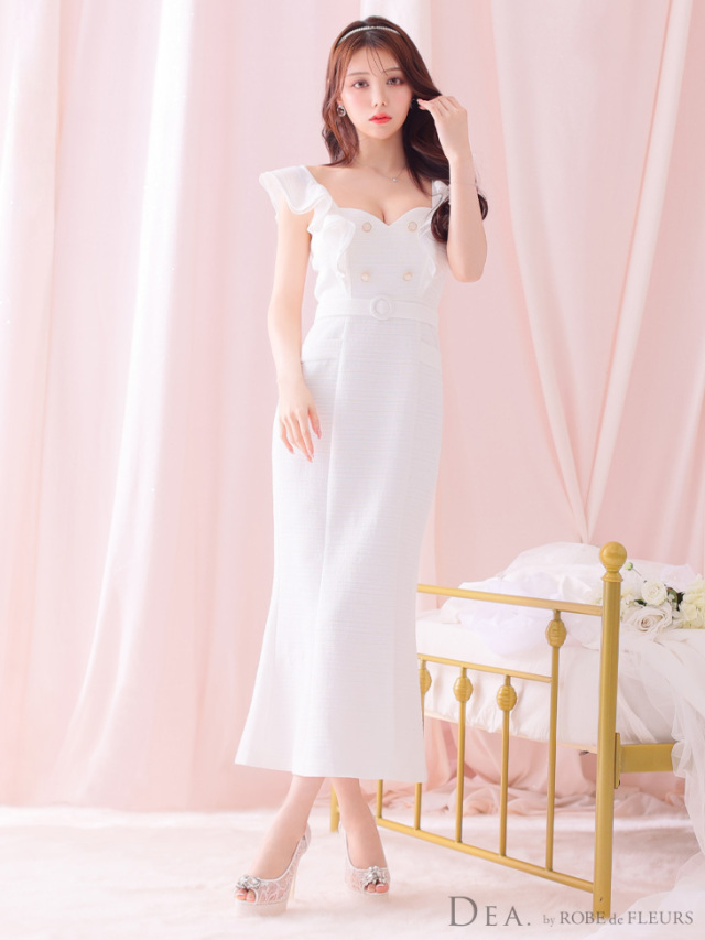 ダブルバックル太ベルト&ベージュフリルベルトセット&ドレス 容易く 