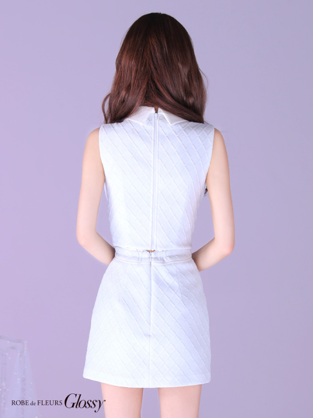 XSサイズあり】襟付き×ノースリーブセンタージップセットアップ