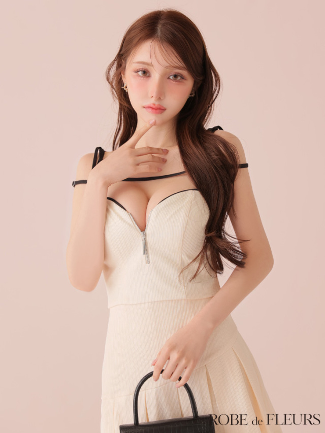 ティアードスカートツーピースフレアミニキャバドレス XSサイズあり】ティアードスカートツーピースフレアミニキャバドレス