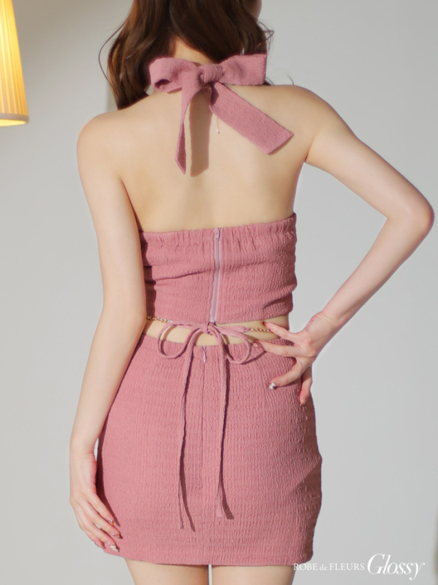 カラードレス カクテルドレス バッグリボン ピンク