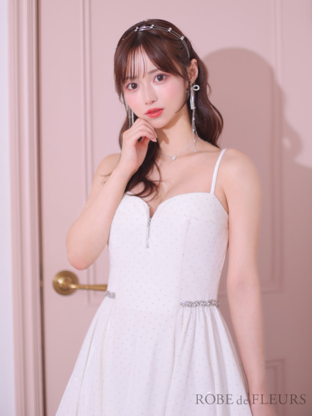 XSサイズあり】ストーン付きベロアウエストビジューフレアミニキャバ  