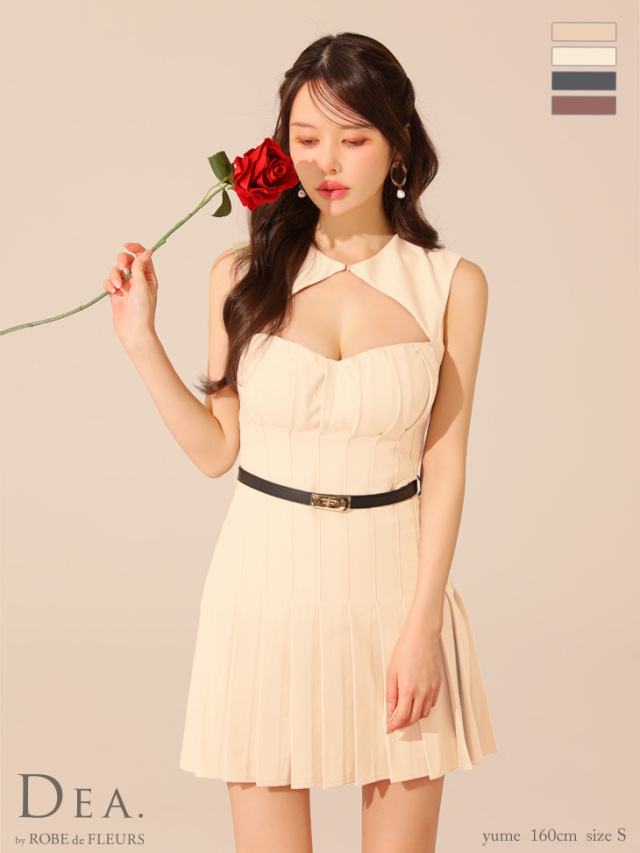 エラディエ　アイボリー プリーツ パーティードレス エラディエ アイボリー プリーツ パーティードレス ERADIE