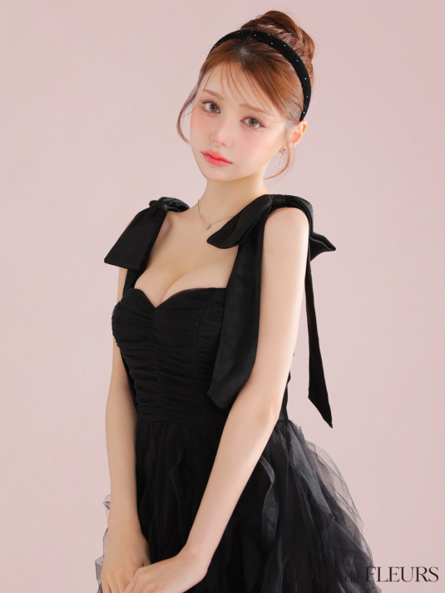 新品タグ付き♡ミストレアス♡フロントリボンキャミソールミニドレス♡ブラック 新品タグ付き♡ミストレアス♡フロントリボンキャミソールミニ