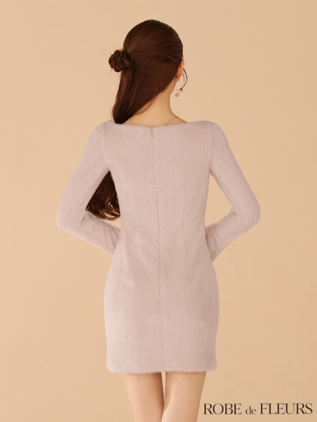 XS～Lサイズあり】ガーリーローズレースサテンミニキャバドレス(fm4203)