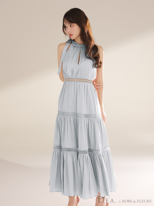 ROBE de FLEURS グレー Aラインドレス ROBE de FLEURS｜キャバドレス 通販 LaLaTulle [公式]